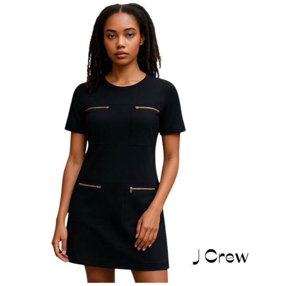 J. CREW Wool Blend Black Sheath Dress Size 4 - Picture 5 of 12
